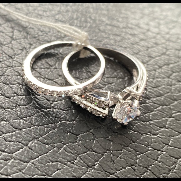 Engagement ring set sterling silver - Picture 4 of 4